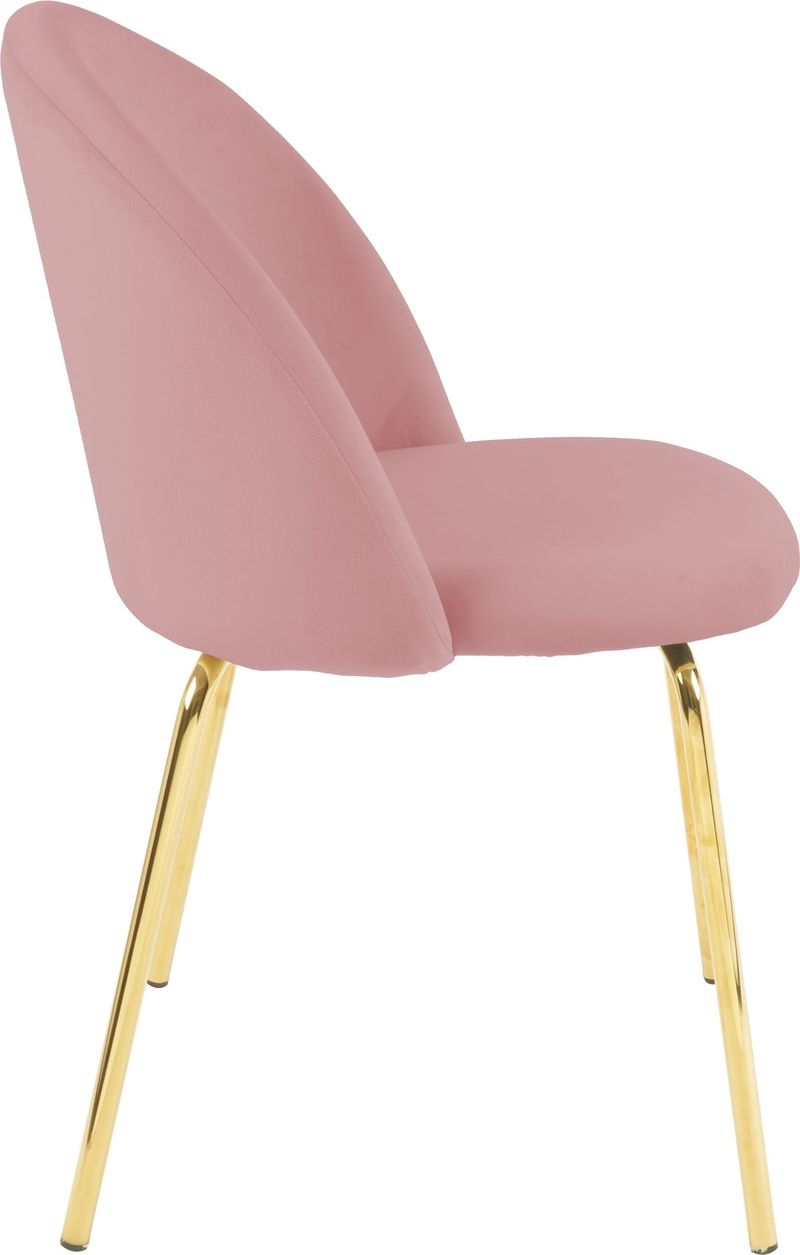 Stol i rosa sammet guldiga ben, Rosa