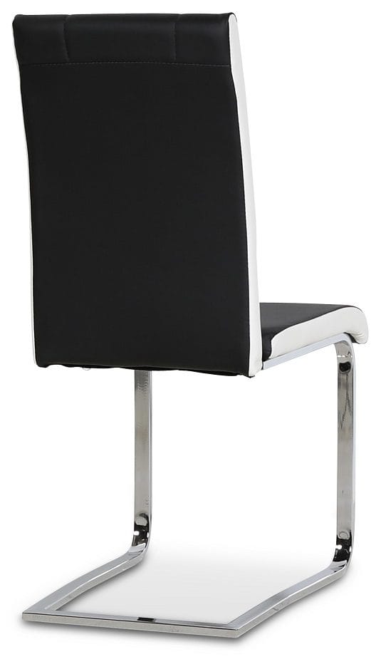 Stol svart pu kromade ben - Denver - Svart/Vit - Products - Möbler - Fåtölj & stolar - Matstol & köksstol