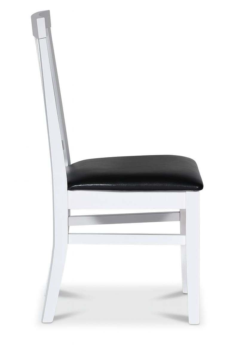 Stol vit med svart sits - Fårö - Vitlack och sits i svart PU - Products - Möbler - Fåtölj & stolar - Matstol & köksstol