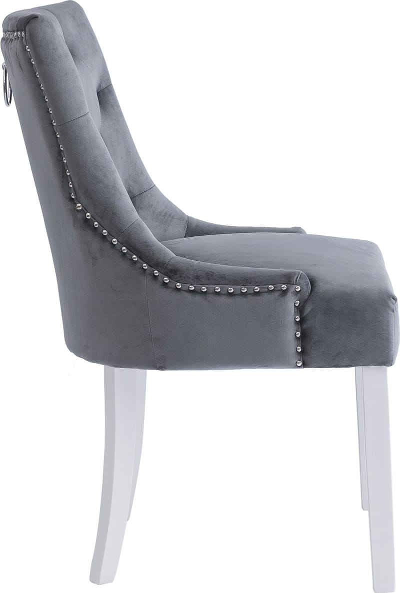 Tuva Stol i grå sammet - Grå sammet - Products - Möbler - Fåtölj & stolar - Matstol & köksstol