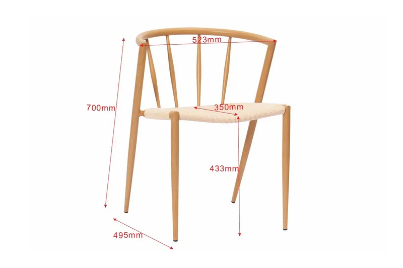 Winston Matstol - Beige / Metallben Ek - Products - Möbler - Fåtölj & stolar - Matstol & köksstol