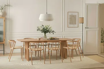 Winston Matstol - Beige / Metallben Ek - Products - Möbler - Fåtölj & stolar - Matstol & köksstol
