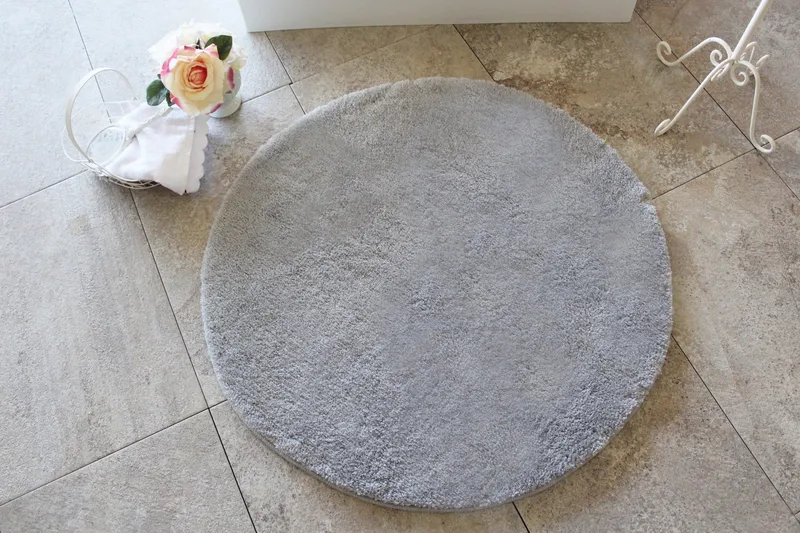 Chilai Home by Alessia Badmatta 90 Rund - Grå - Products - Textil & mattor - Matta - Badrumsmatta