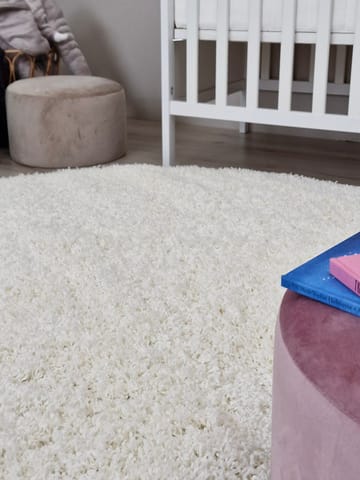 Lounge Ryamatta 240 cm Rund - Vit - Products - Textil & mattor - Matta - Modern matta - Ryamatta