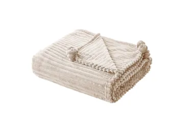 Pläd Kaweri Beige - Beige - Products - Textil & mattor - Filt & pläd