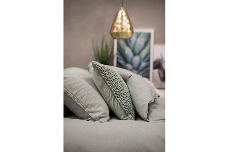 Påslakanset Dubbelsäng 3-Dels Washed - Grön - Products - Textil & mattor - Sängkläder - Bäddset & påslakanset - Påslakanset dubbelsäng