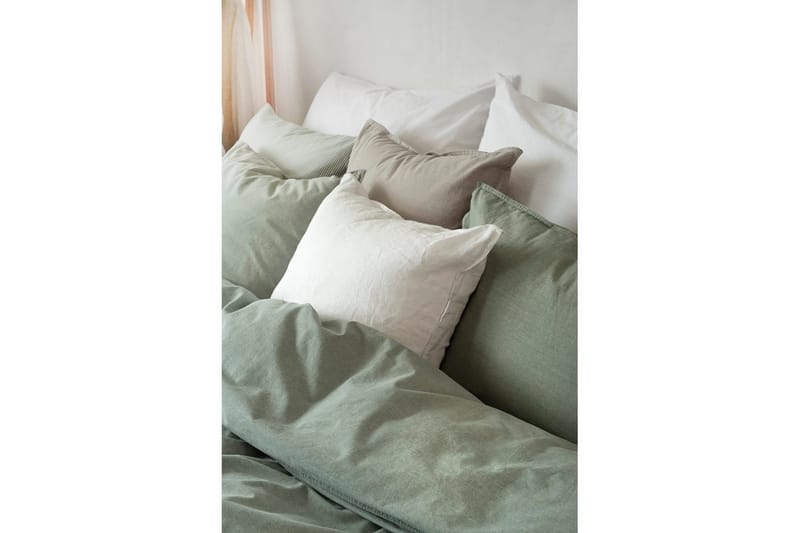 Påslakanset Enkelsäng 2-Dels Washed - Grön - Products - Textil & mattor - Sängkläder - Bäddset & påslakanset - Påslakanset dubbelsäng