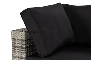 Bahamas Högermodul utomhus 140 cm i konstrotting - Grå / Svarta dynor - Products - Utemöbler & utemiljö - Övrigt utemöbler - Moduler utesoffa