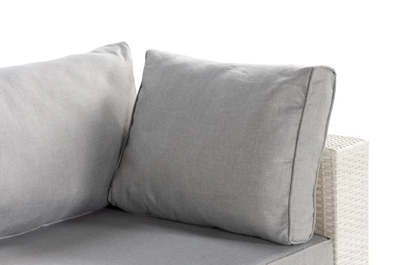 Bahamas Hörnmodul utomhus i konstrotting - Vit / Ljusgrå dynor - Products - Utemöbler & utemiljö - Övrigt utemöbler - Moduler utesoffa