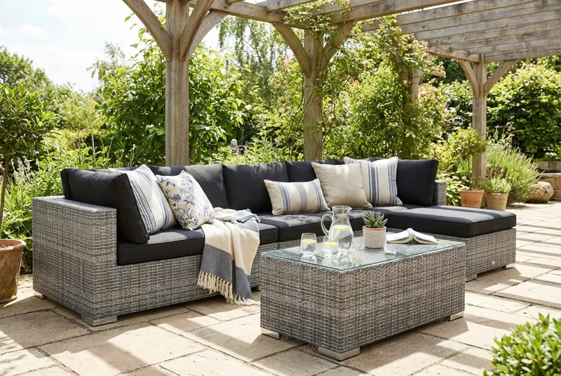Bahamas Vänstermodul utomhus 140 cm i konstrotting - Grå - Products - Utemöbler & utemiljö - Övrigt utemöbler - Moduler utesoffa