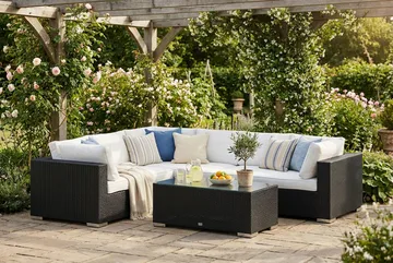 Bahamas Vänstermodul utomhus 140 cm i konstrotting - Svart - Products - Utemöbler & utemiljö - Övrigt utemöbler - Moduler utesoffa