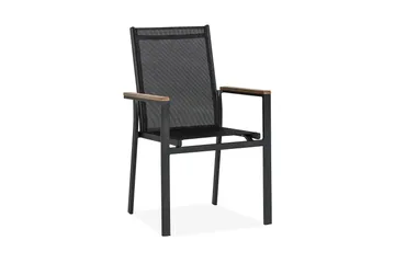 Las Vegas Stapelstol Utomhus - Svart/Teak - Products - Utemöbler & utemiljö - Balkong & altan - Balkongmöbler - Balkongstol