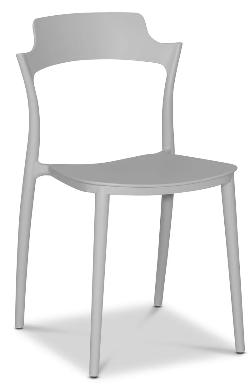 Utematstol Abbe Stapelbar i Plast, Grå