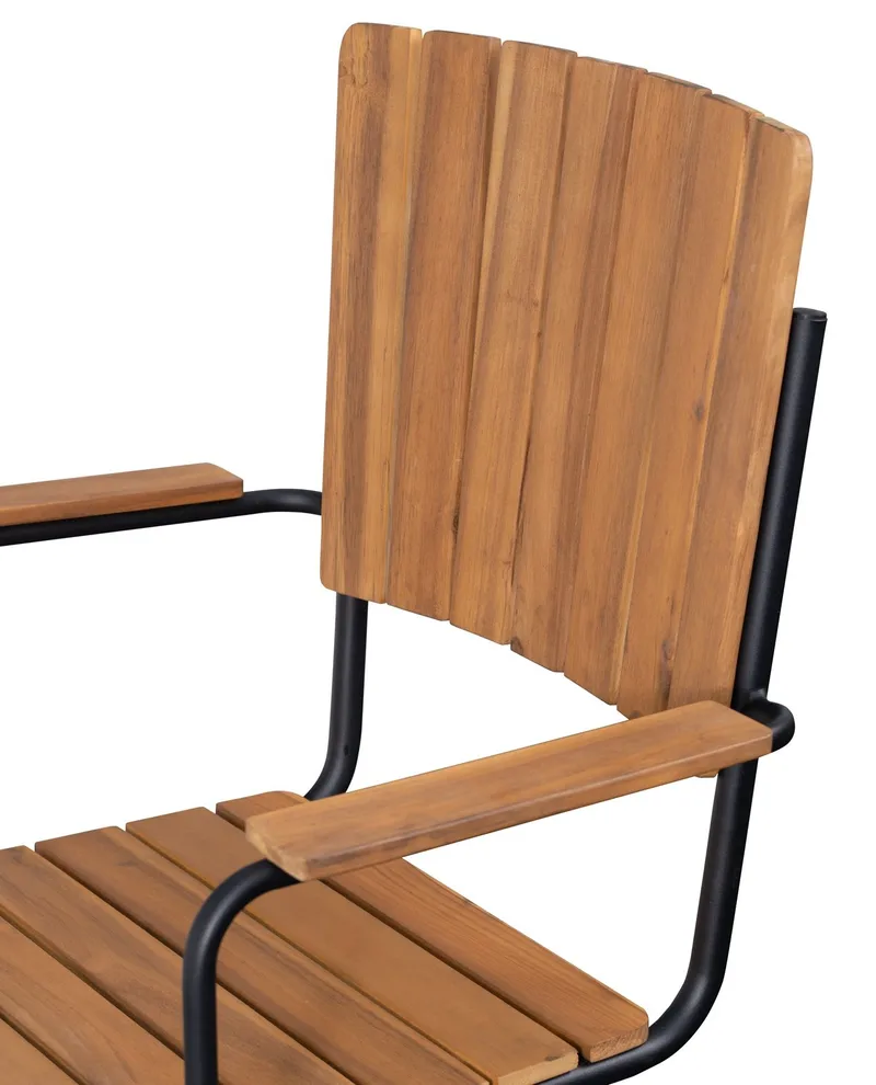 Utematstol Holmö med Armstöd Brun - Teaklook/svart - Products - Utemöbler & utemiljö - Balkong & altan - Balkongmöbler - Balkongstol
