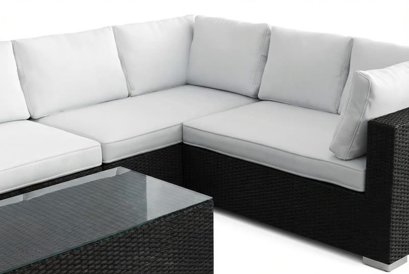 Bahamas L-formad utesoffa höger, 7-sits med bord - Svart - Products - Utemöbler & utemiljö - Loungemöbler - Loungeset & loungegrupp