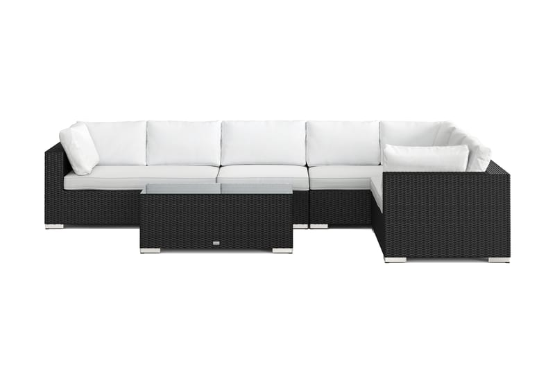 Bahamas L-formad utesoffa höger, 7-sits med bord - Svart - Products - Utemöbler & utemiljö - Loungemöbler - Loungeset & loungegrupp