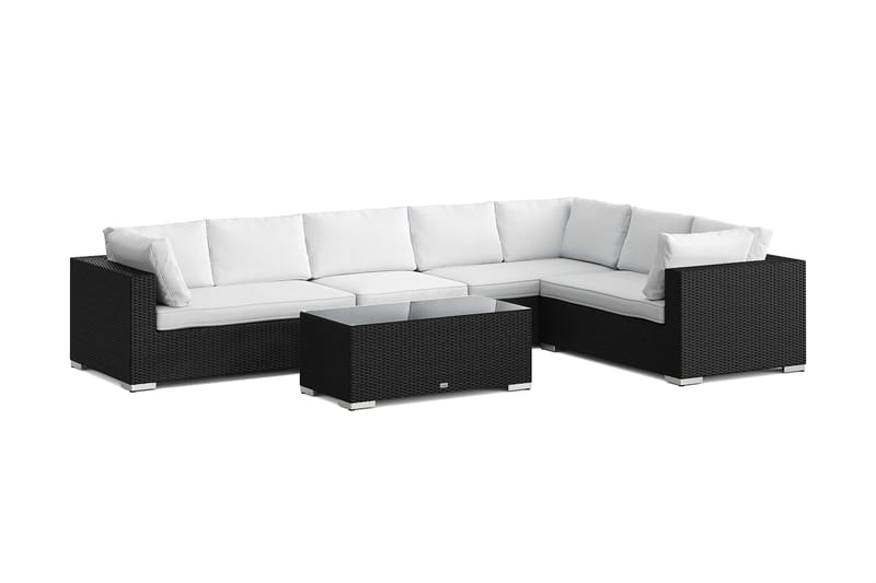 Bahamas L-formad utesoffa höger, 7-sits med bord - Svart - Products - Utemöbler & utemiljö - Loungemöbler - Loungeset & loungegrupp