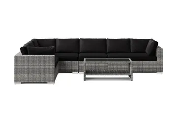 Bahamas L-formad utesoffa vänster, 7-sits med bord och hylla - Grå - Products - Utemöbler & utemiljö - Loungemöbler - Loungeset & loungegrupp