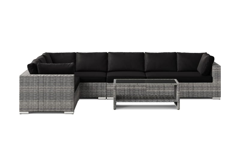 Bahamas L-formad utesoffa vänster, 7-sits med bord och hylla - Grå - Products - Utemöbler & utemiljö - Loungemöbler - Loungeset & loungegrupp