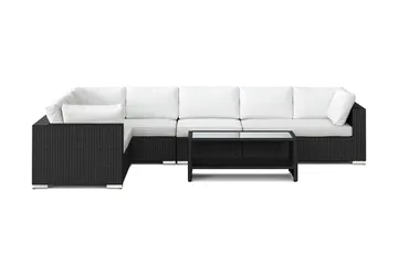 Bahamas L-formad utesoffa vänster, 7-sits med bord och hylla - Svart - Products - Utemöbler & utemiljö - Loungemöbler - Loungeset & loungegrupp