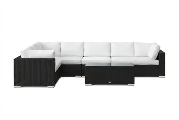 Bahamas L-formad utesoffa vänster, 7-sits med bord - Svart - Products - Utemöbler & utemiljö - Loungemöbler - Loungeset & loungegrupp