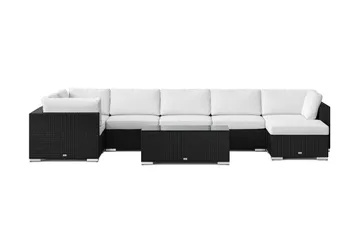 Bahamas U-formad utomhus loungegrupp 7-sits med vändbar divan och bord - Svart - Products - Utemöbler & utemiljö - Loungemöbler - Loungeset & loungegrupp