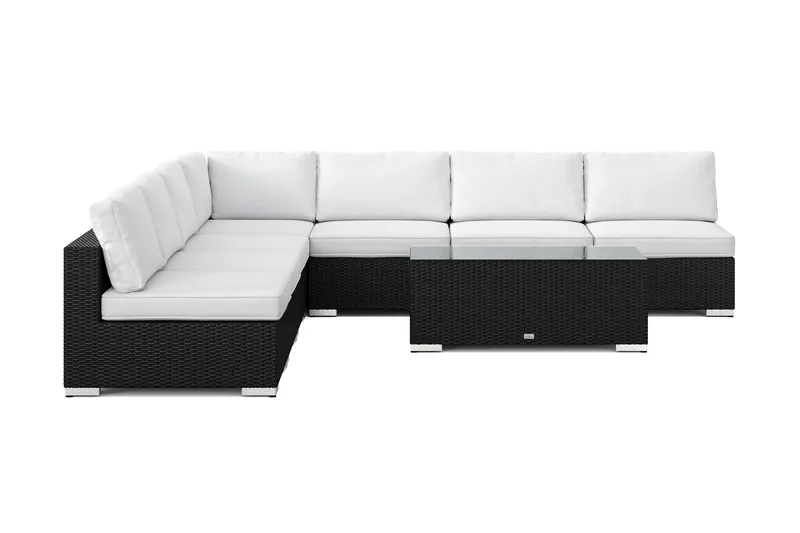 Bahamas utomhus hörnsoffa 7-sits vändbar med öppet avslut och bord - Svart - Products - Utemöbler & utemiljö - Loungemöbler - Loungeset & loungegrupp