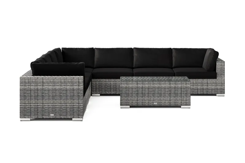 Bahamas utomhus hörnsoffa 7-sits vändbar med bord - Grå - Products - Utemöbler & utemiljö - Loungemöbler - Loungeset & loungegrupp