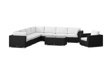 Bahamas utomhus hörnsoffa 8-sits vändbar med fåtölj och bord - Svart - Products - Utemöbler & utemiljö - Loungemöbler - Loungeset & loungegrupp
