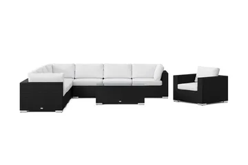 Bahamas utomhus hörnsoffa 8-sits vändbar med fåtölj och bord - Svart - Products - Utemöbler & utemiljö - Loungemöbler - Loungeset & loungegrupp