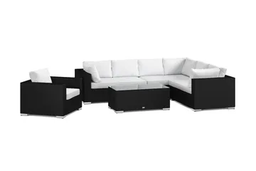 Bahamas utomhus L-soffa höger 7-sits med fåtölj och bord