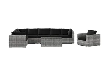 Bahamas utomhus L-soffa vänster 8-sits med fåtölj och bord - Grå - Products - Utemöbler & utemiljö - Loungemöbler - Loungeset & loungegrupp