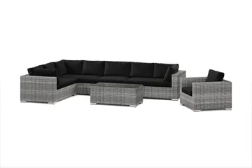 Bahamas utomhus L-soffa vänster 8-sits med fåtölj och bord