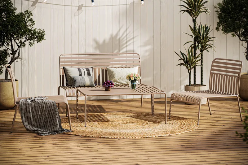 Jarva Liten 4-sits Soffgrupp Utomhus i metall - Beige - Products - Utemöbler & utemiljö - Loungemöbler - Loungeset & loungegrupp