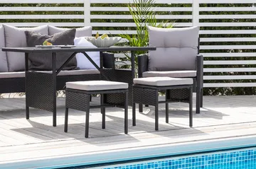 Knock Loungegrupp Utomhus - Svart - Products - Utemöbler & utemiljö - Loungemöbler - Loungeset & loungegrupp