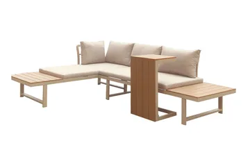 Lainelle 4-sits Soffgrupp för altan och terrass med beige dynor - Beige - Products - Utemöbler & utemiljö - Loungemöbler - Loungeset & loungegrupp