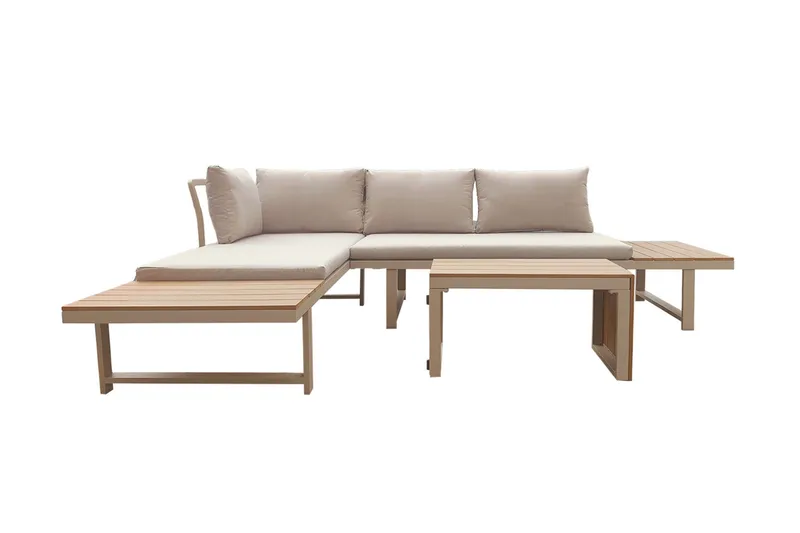 Lainelle 4-sits Soffgrupp för altan och terrass med beige dynor - Beige - Products - Utemöbler & utemiljö - Loungemöbler - Loungeset & loungegrupp