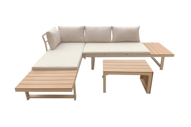 Lainelle 4-sits Soffgrupp för altan och terrass med beige dynor - Beige - Products - Utemöbler & utemiljö - Loungemöbler - Loungeset & loungegrupp