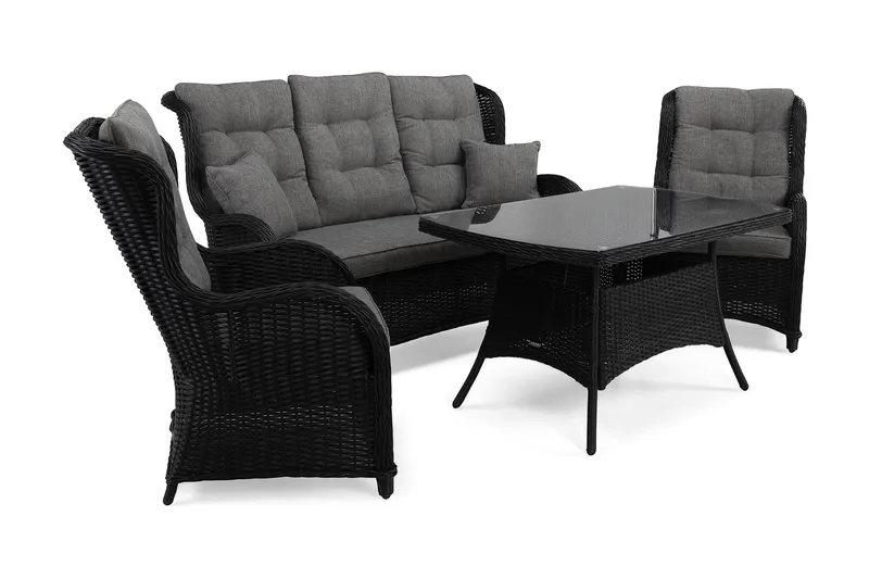 Marcus Soffgrupp Utomhus 3-sits Ink. Utefåtöljer - Svart - Products - Utemöbler & utemiljö - Loungemöbler - Loungeset & loungegrupp