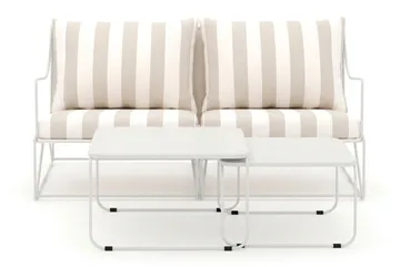 Usteryd 2 sits Loungesoffa med satsbord - Beige/Striped - Products - Utemöbler & utemiljö - Loungemöbler - Loungeset & loungegrupp