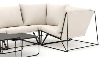 Usteryd utomhus hörnsoffa 5-sits vändbar - Svart/Beige - Products - Utemöbler & utemiljö - Loungemöbler - Loungeset & loungegrupp