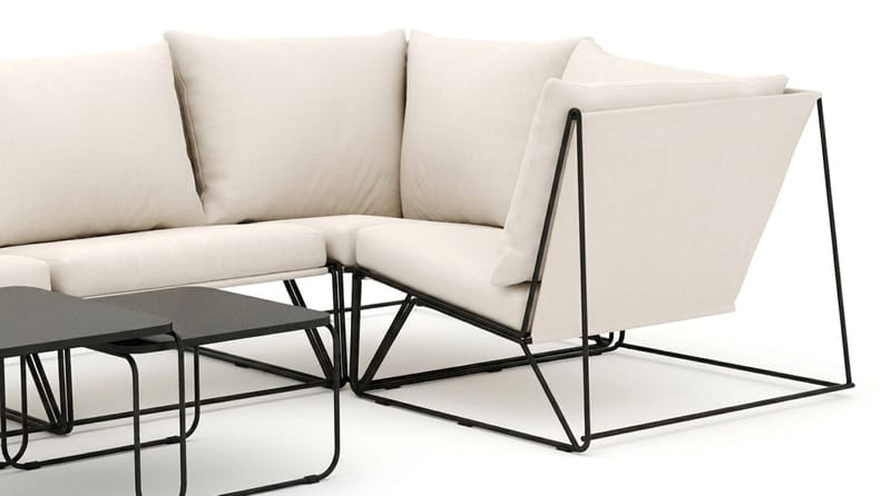 Usteryd utomhus hörnsoffa 5-sits vändbar - Svart/Beige - Products - Utemöbler & utemiljö - Loungemöbler - Loungeset & loungegrupp