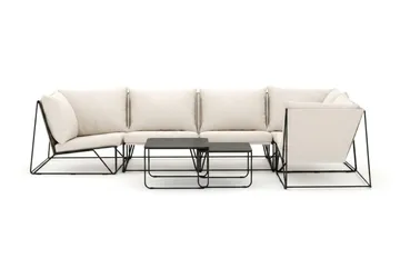 Usteryd utomhus hörnsoffa 5-sits vändbar - Svart/Beige - Products - Utemöbler & utemiljö - Loungemöbler - Loungeset & loungegrupp