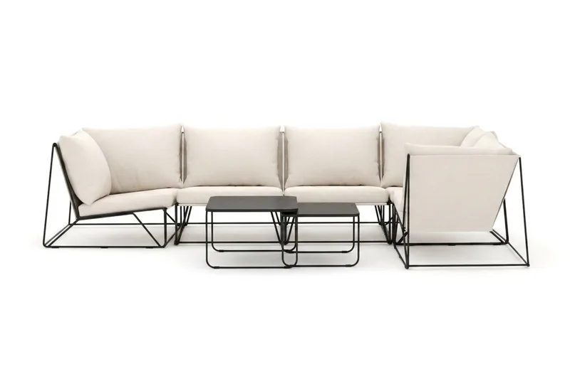 Usteryd utomhus hörnsoffa 5-sits vändbar - Svart/Beige - Products - Utemöbler & utemiljö - Loungemöbler - Loungeset & loungegrupp