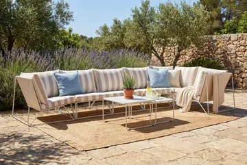 Usteryd utomhus hörnsoffa 6-sits vändbar - Beige/Striped - Products - Utem öbler & utemiljö - Loungemöbler - Loungesoffor