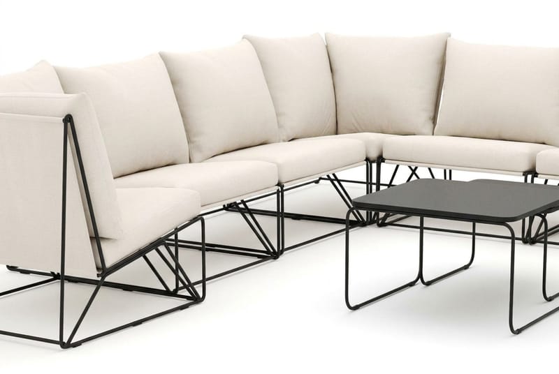 Usteryd utomhus hörnsoffa 7-sits vändbar - Svart/Beige - Products - Utemöbler & utemiljö - Loungemöbler - Loungesoffor
