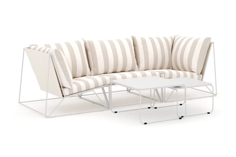 Usteryd utomhus rak 3-sits soffa, Beige/Striped