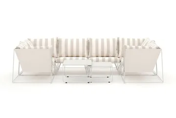 Usteryd utomhus U-soffa 6-sits med stängt avslut - Beige/Striped - Products - Utemöbler & utemiljö - Loungemöbler - Loungeset & loungegrupp