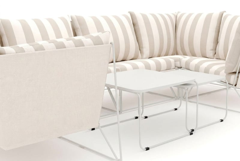 Usteryd utomhus U-soffa 6-sits med stängt avslut - Beige/Striped - Products - Utemöbler & utemiljö - Loungemöbler - Loungeset & loungegrupp