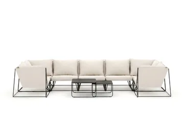 Usteryd utomhus U-soffa 7-sits med stängt avslut - Svart/Beige - Products - Utemöbler & utemiljö - Loungemöbler - Loungesoffor